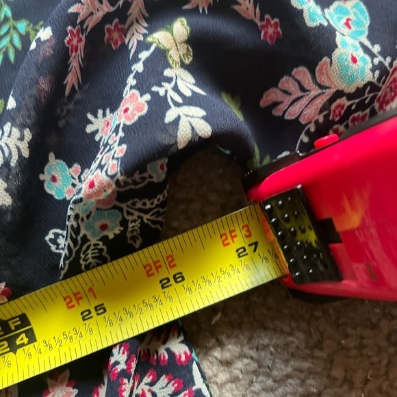 Women’s Navy Blue Pink Floral Colorful Bird Butterfly Sheer Kimono Cardigan OS - Picture 4 of 9